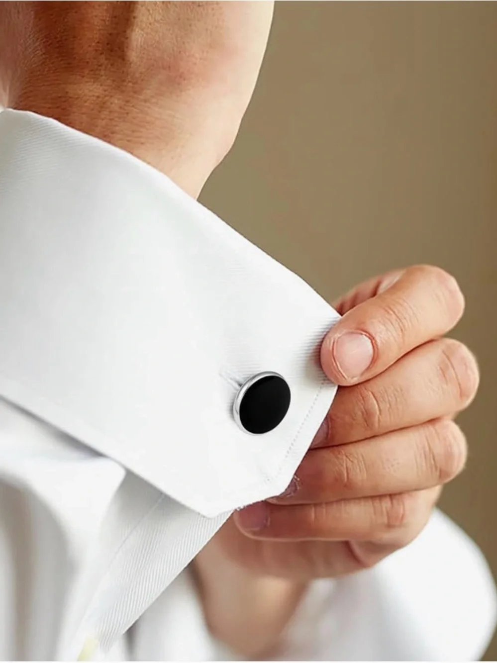 Dannyshi Black Round Men's Cufflinks with gift box